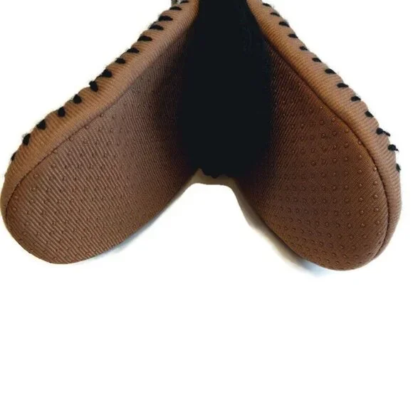 MUK LUKS Mens Slipper Socks Size L/XL Shoe Size 11/13 Brown Warm Comfortable RT - Picture 4 of 5